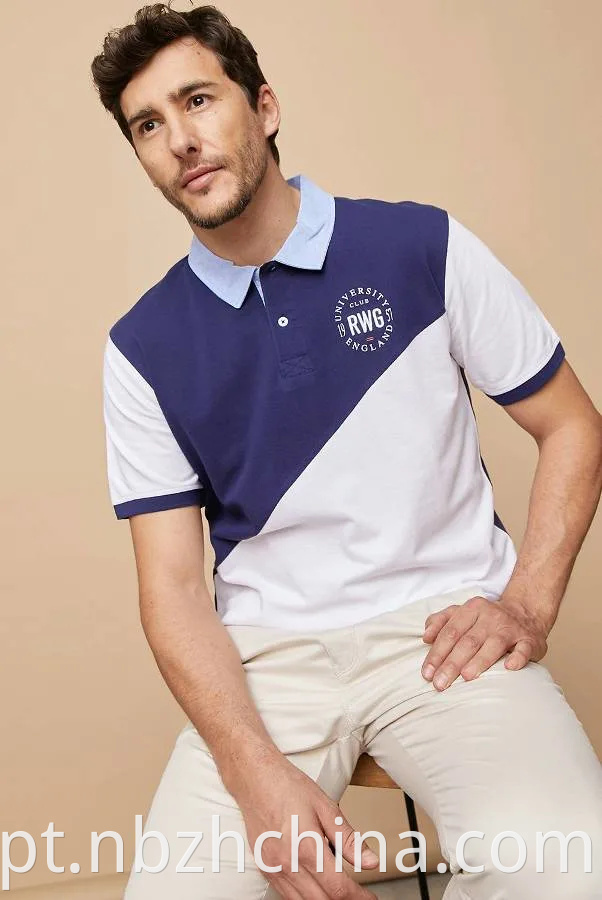 Mens Fashion Cutting Embroidery Polo